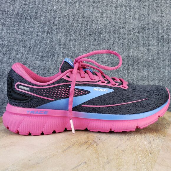 Brooks Shoes - Brooks Trace 2 Women's Size 8.5 Gray Pink Lace Up Athletic Shoes 1203751B038